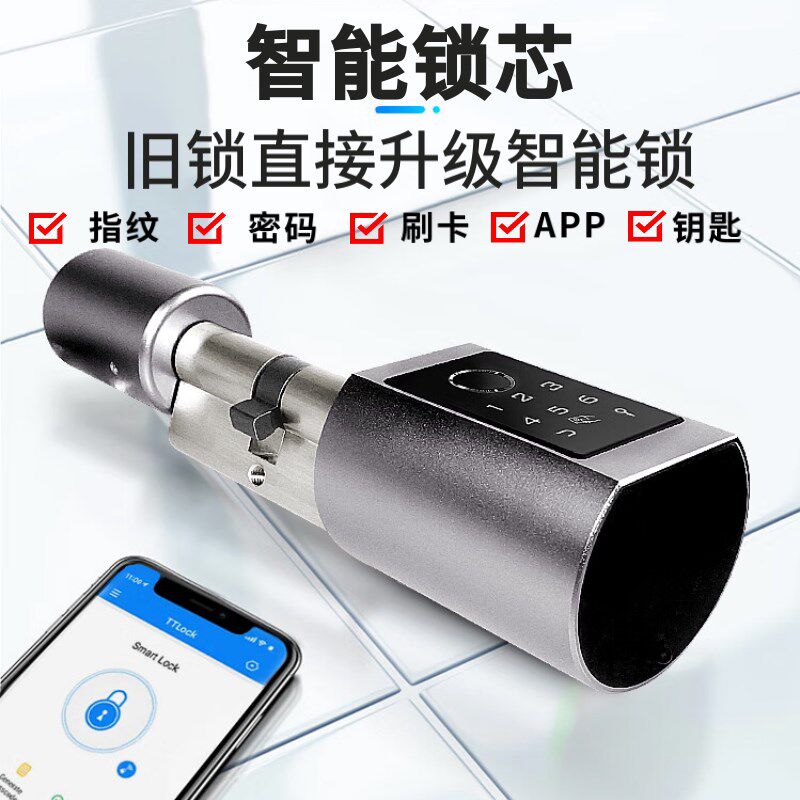 智能锁芯室锁指纹内芯通用型锁心卧室木门房间门家用智能电子锁