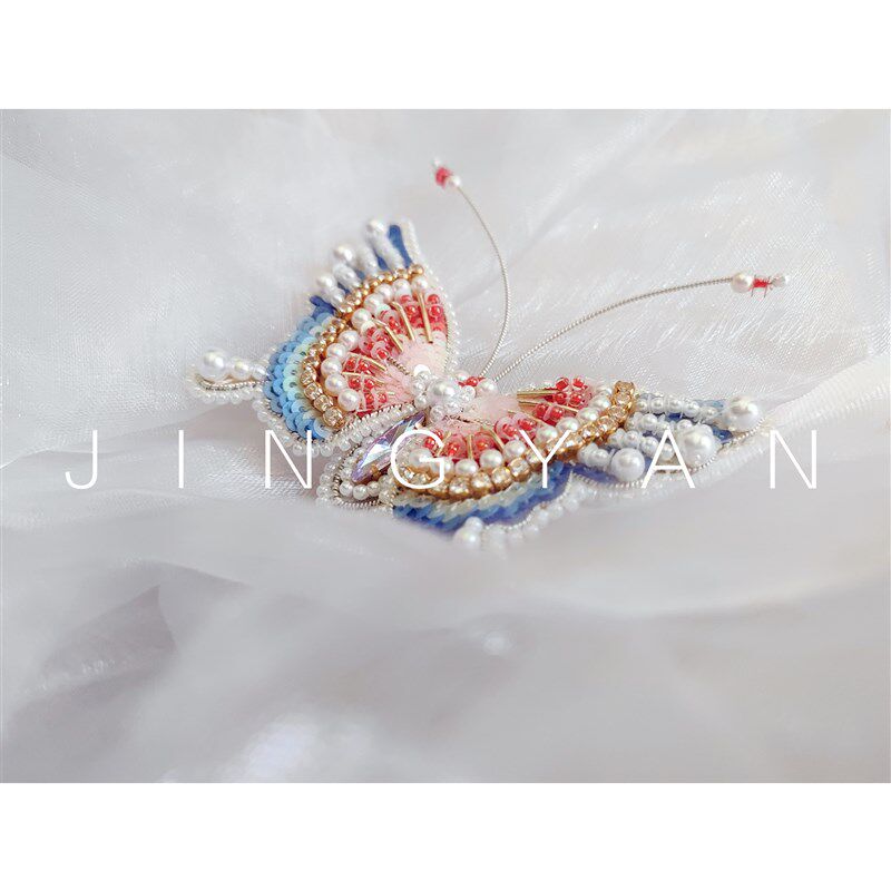 鲸言十二花程【梅花】定创法式刺绣昆虫珠绣立体绣材料包教神原制