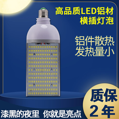 l灯d横插路灯单7发光灯80w120W路灯头光源螺口e2面E40道路节能e泡