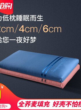 枕头低枕荞麦壳皮枕芯矮枕超薄学生单人护颈椎助睡眠硬枕大人儿童