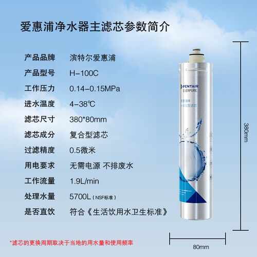 滨特尔爱惠浦净水器H100滤芯H104主滤芯EVP-6000 EVP3000EV961116