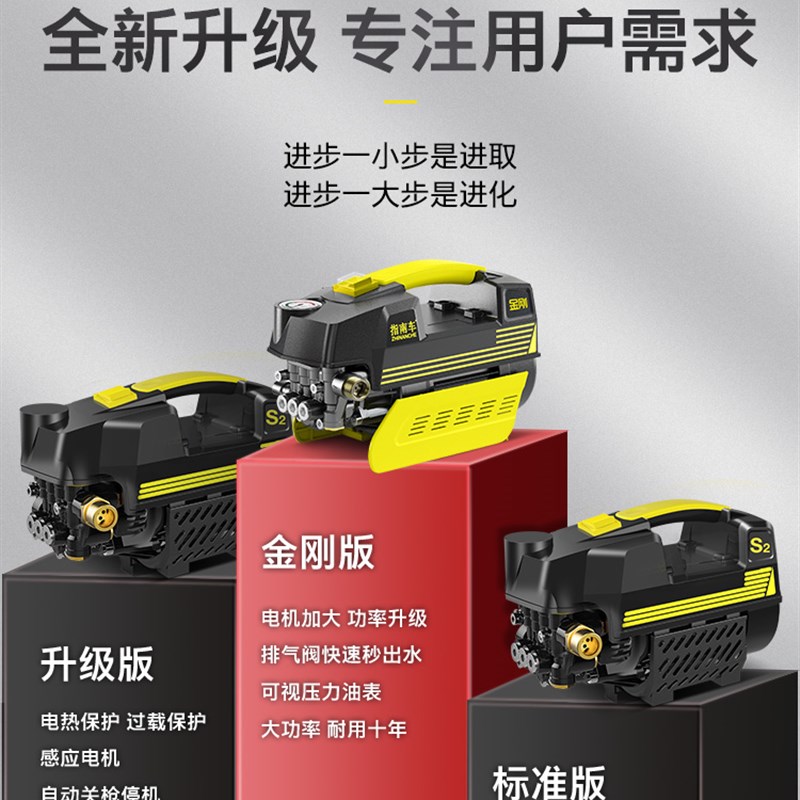 指南车金刚高压洗车机220V自动高压清洗机家用洗车泵便携洗车神器