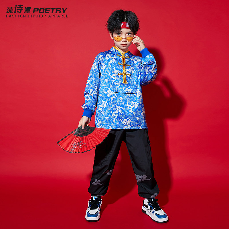 儿童小学生国庆合唱服中国风演出服男童唐服班服幼儿园汉服表演服