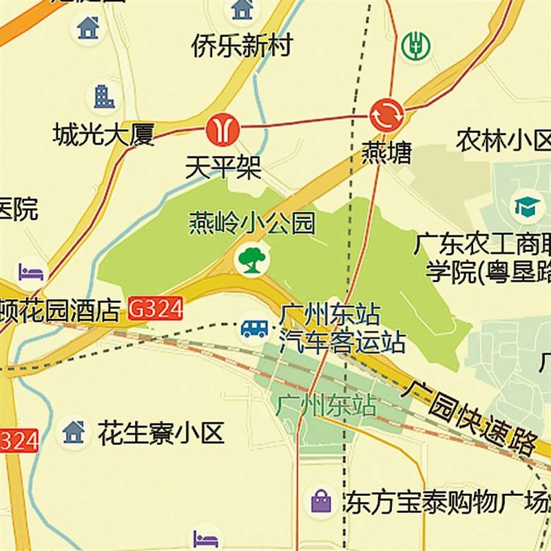 2024新款广州市城区地图办公室挂图高清防水墙壁装饰实物推荐定制