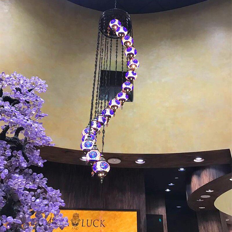 欧式复古浪漫酒店大堂复式楼KTV咖啡厅手工大型土耳其装饰吊灯