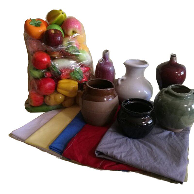 教具美术用品画材 陶瓷器静物陶罐衬布蜡果组合素描套装 包邮