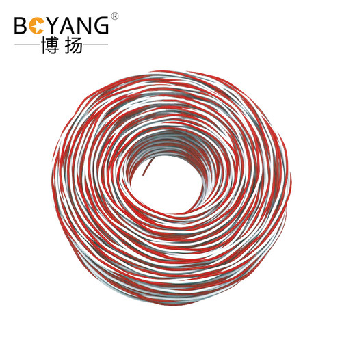 博扬 两芯双绞电话跳线 AVS2*0.4无氧铜红白电话线缆电信机房语