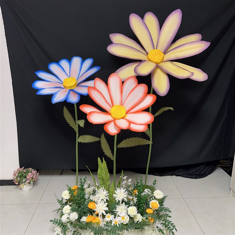 婚庆雏菊手工纸花泡沫花橱窗装饰场景道具商场美陈布置婚礼路引花