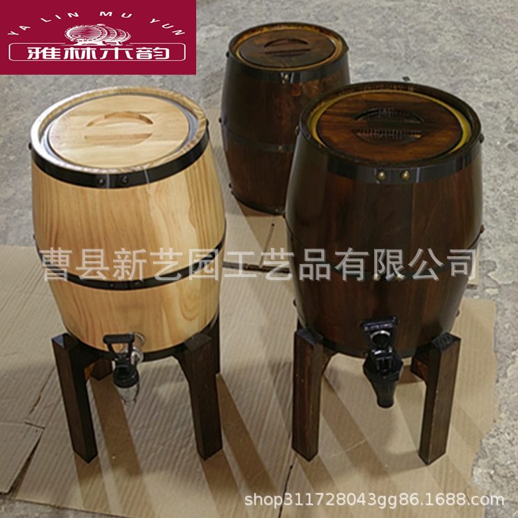 甄选3升酒炮啤酒桶工厂供应酒吧木质酒桶立式不锈钢内胆橡木酒桶