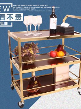 酒店小推车酒水商用茶水KTV餐车车手活动小吃推送车餐车点心餐厅