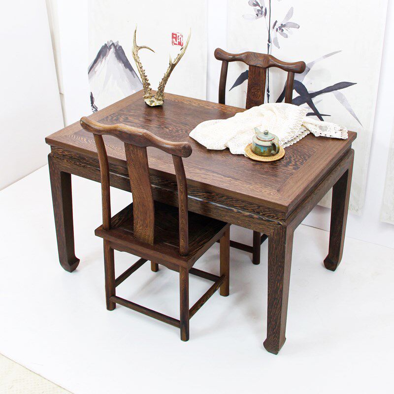 鸡翅木长桌餐桌代木茶桌中约家用饭桌客厅茶几现实简式红木长条桌