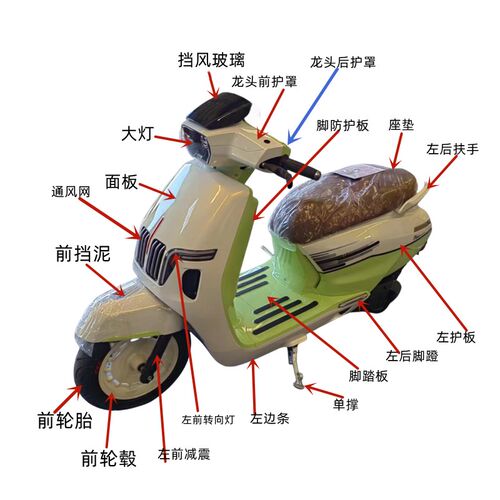 适用钱江迪诺QJ150t-7b大灯面板前挡泥减震护板尾灯后视镜转向灯