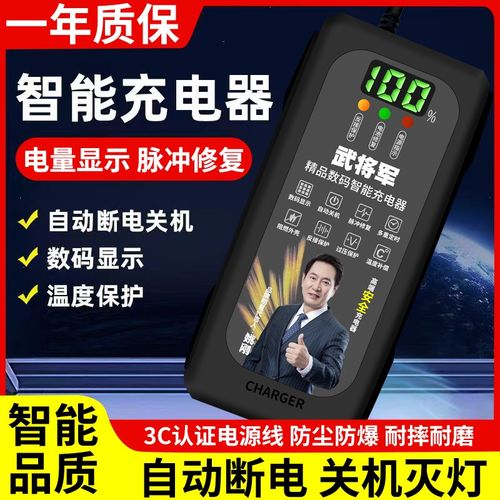 数0自动断电电动车电瓶车充0器48V6电V72V2显AH两轮三轮电车通用