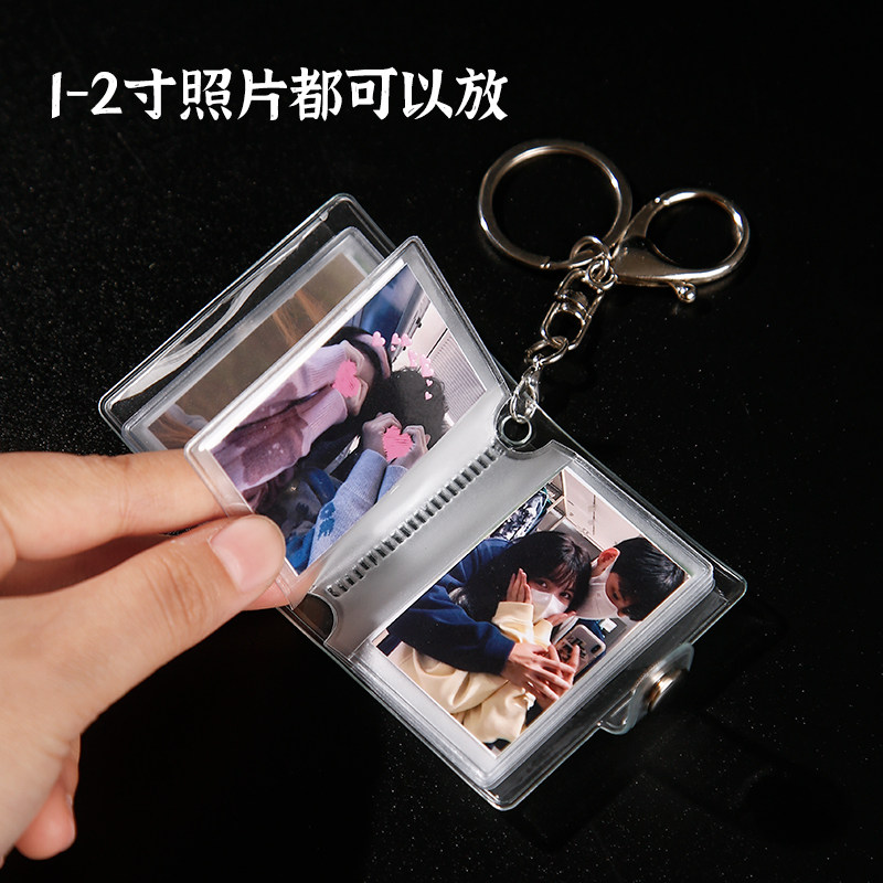 照片定制情侣钥匙扣挂件男士汽车锁链精致女生书背包钩圈环小挂饰