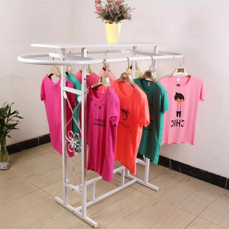 包邮高档铁艺服装店货架展示架落地架中岛架童装架椭圆形卖衣服架