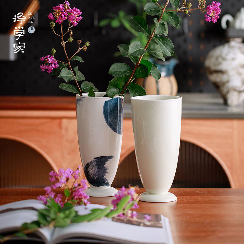 择学家 纳福花器景德镇陶瓷中式青花手绘大众送礼家用简约百搭