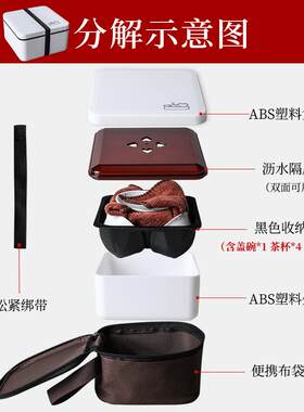 车载旅行迷你户外便携式茶具旅游纯白盖碗茶具茶杯套装塑料茶具