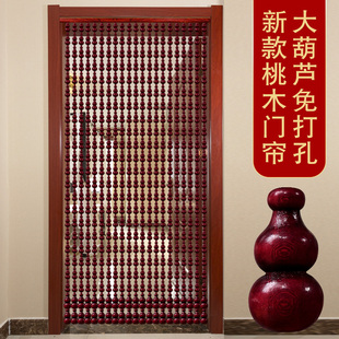 桃木葫芦门帘成品玄关隔断帘卧室卫生间门对门挂帘免打孔新款珠帘