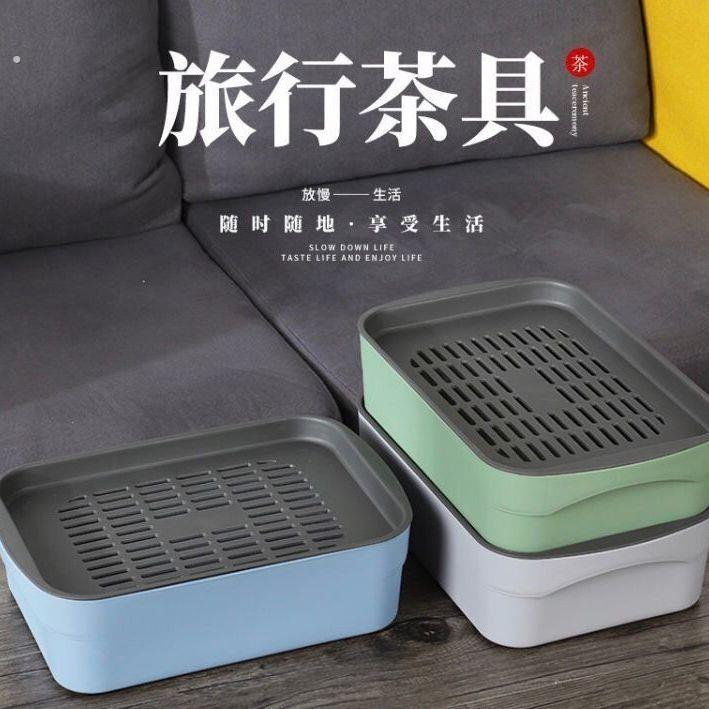 功夫茶具配件旅行茶盘车载茶盘收纳盒工地茶盘办公可携式中式茶盘