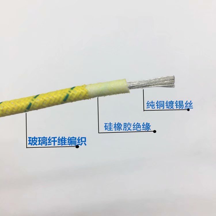 高温导线黄绿双色接地线1.5/2.5平方耐高温线AGRP耐磨耐热软电线