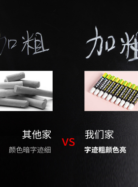 水溶性无尘彩色粉笔儿童家用白色大红色黄色蓝色单色教师黑板报