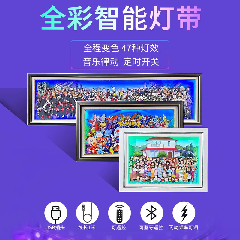 来图定制3D立体画装饰画客厅沙发背景墙挂画办公室动漫人物照片