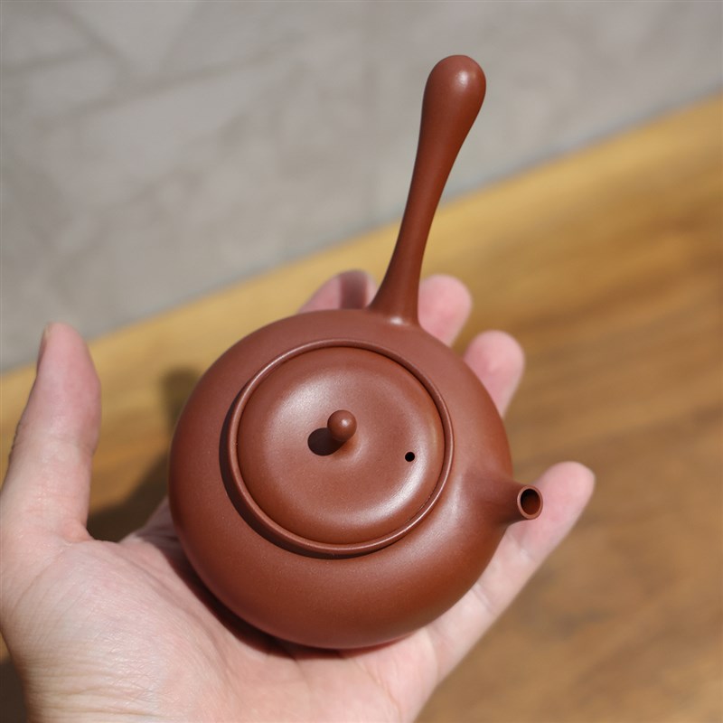 邱桂彪手拉壶 潮州工夫茶壶纯手工邱桂林邱氏 侧把朱泥壶紫砂壶