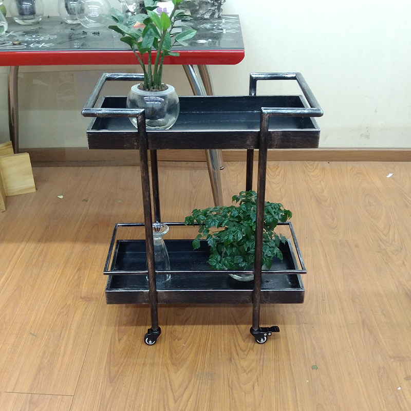 北欧轻奢餐厅边几手推车茶水台酒水小推车带轮可移动置物架送餐车