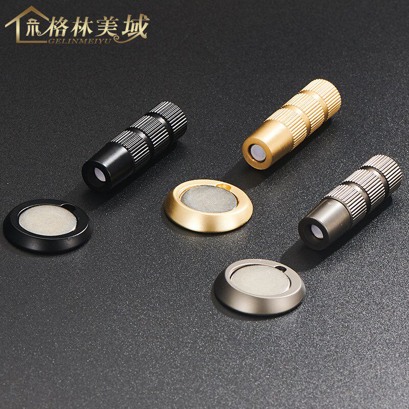 格林美域黄铜隐藏地吸免打孔暗装式极简门吸卧室房间门碰