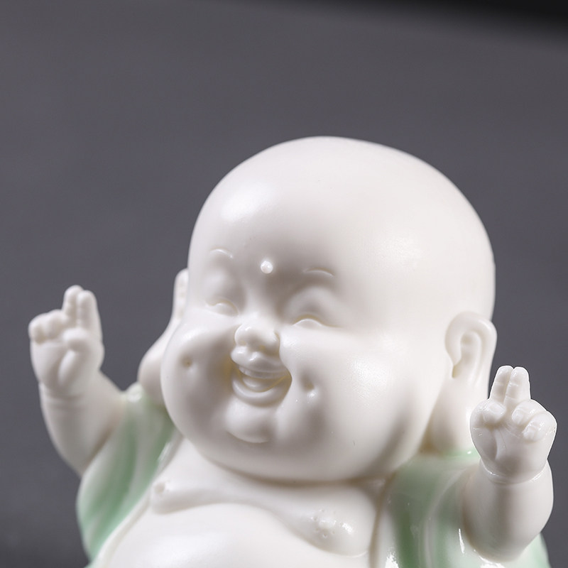 禅意佛像开心招财弥勒佛个性笑佛创意车载车内车内装饰品汽车摆件