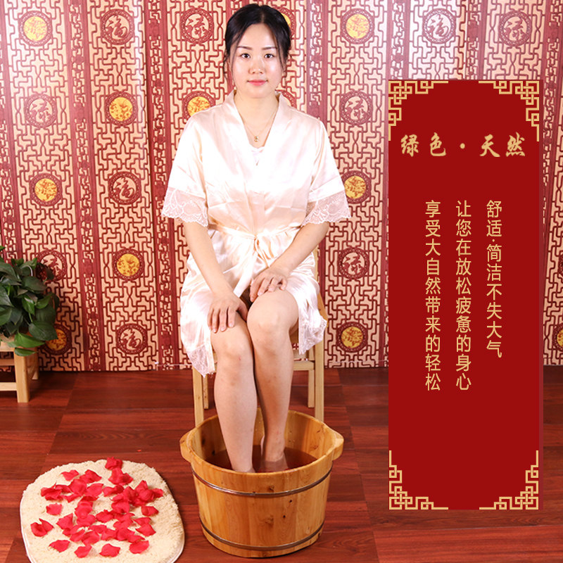 香柏木泡脚木桶足沐浴桶实木盆洗脚木盆穴位图带盖按摩器加厚家用