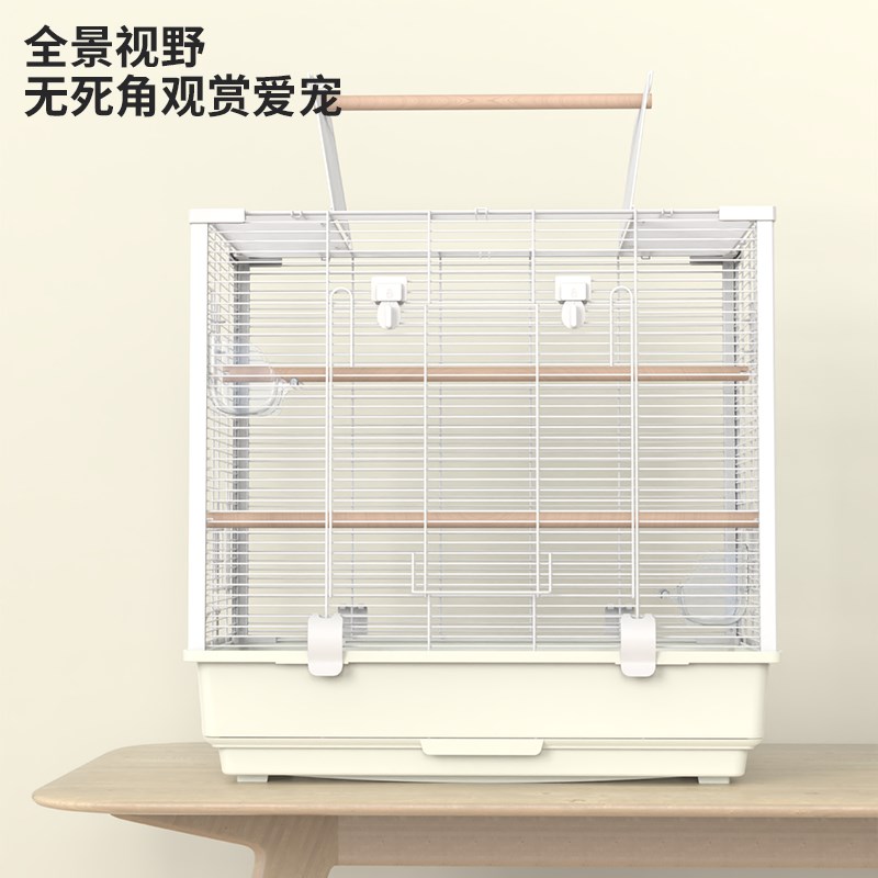 优嗖豪华观赏鹦鹉鸟笼虎皮牡丹玄凤造景笼子大号透明繁殖笼防溅出