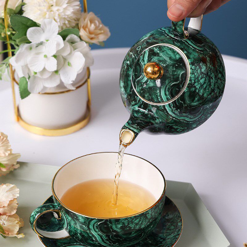 小众风法式轻奢咖啡杯碟勺设计风咖啡杯水杯英式子母壶红茶杯套装