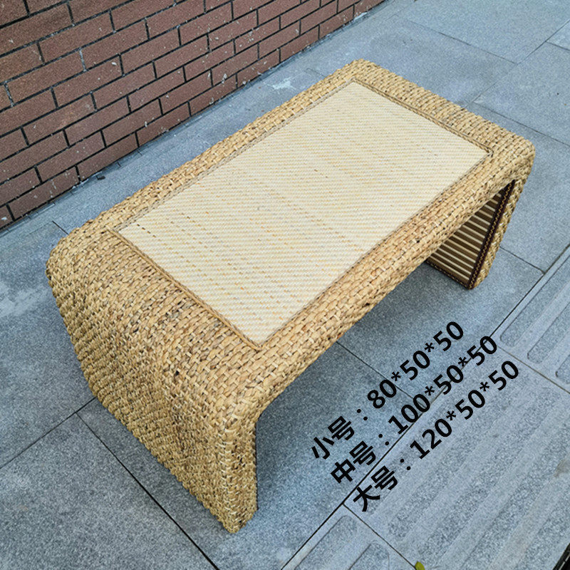 日式藤编榻榻米茶几小桌子炕桌禅意矮茶桌简约阳台手工编织飘窗桌