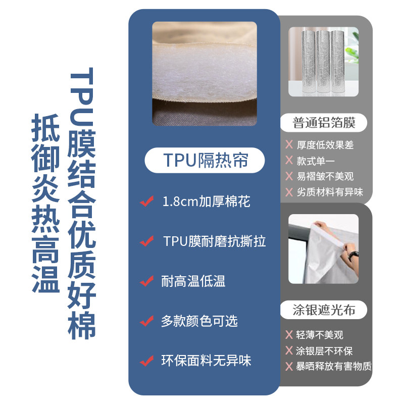 隔热窗帘窗户防晒隔热帘玻璃阳台阳光房厨房遮阳布遮光膜
