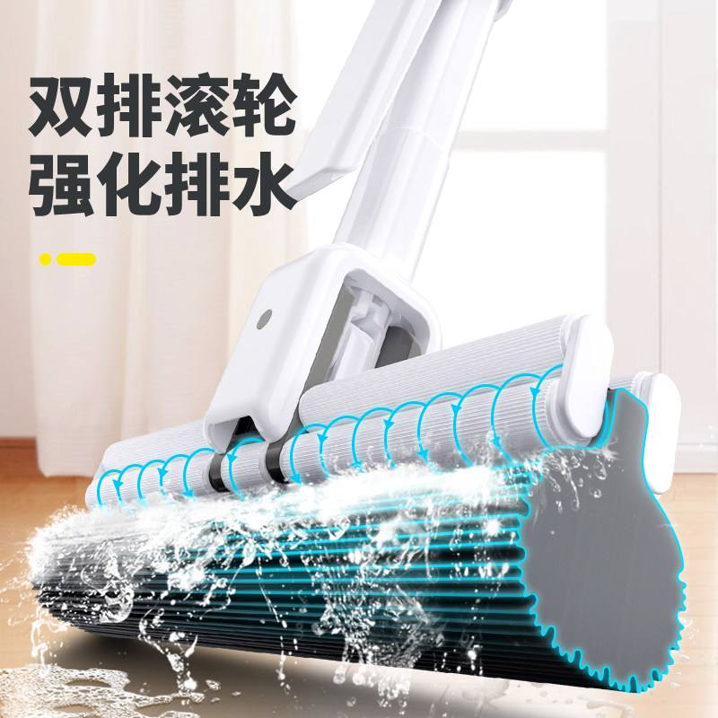 海绵拖把家用2021新款胶棉头浴室吸水拖布拖地神器一拖卫生间净