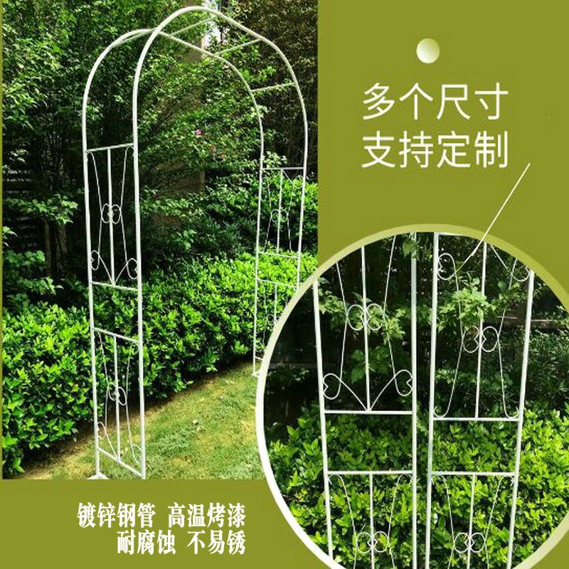 花架爬藤架新款欧式架子铁艺月季铁线莲户外攀爬支架花园葡萄藤架