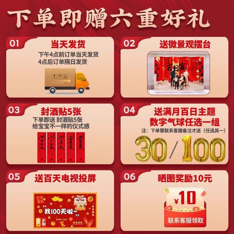 中式龙宝宝满月仪式感布置装饰婴儿30天百日宴拍照道具背景墙kt板