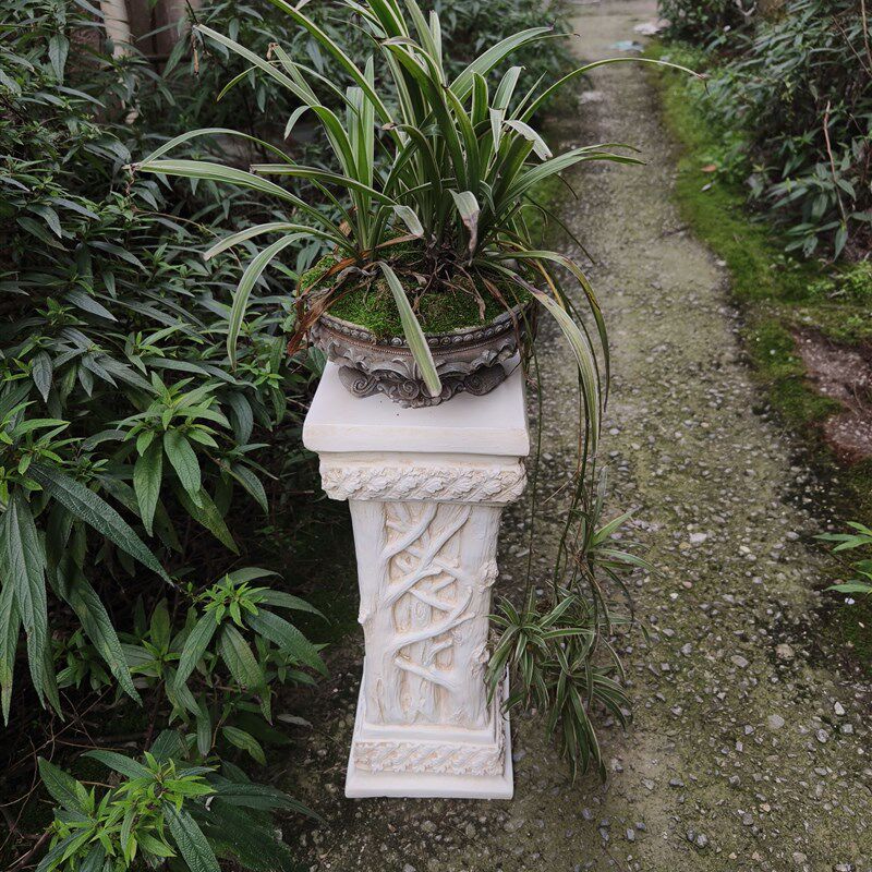 玻璃钢复古罗马柱花盆底座花架装饰柱子落地摆件雕像底座
