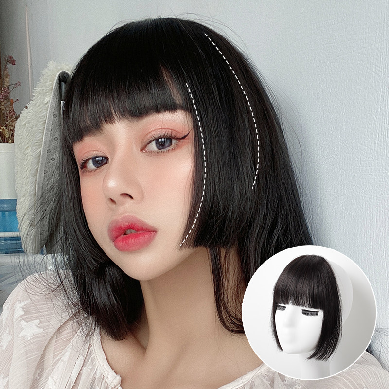 真发公主切假发片刘海假发女二次元姬发假刘海自然前额超薄lolita