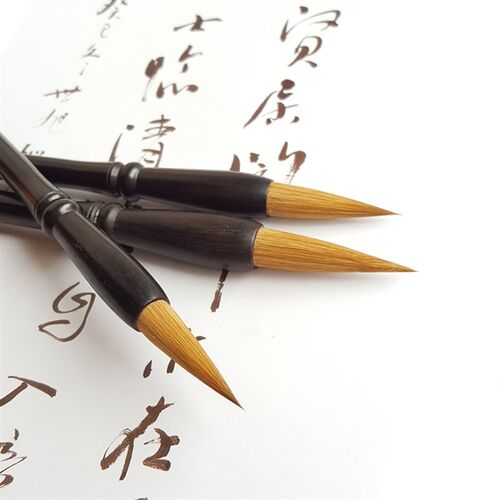 卫笔坊中华狼王?纯狼毫毛笔大中小书法三支送包装?包邮毛笔套装