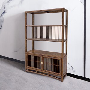新中式博古架茶具架玄关展示柜实木多宝阁屏风隔断客厅茶室置物架
