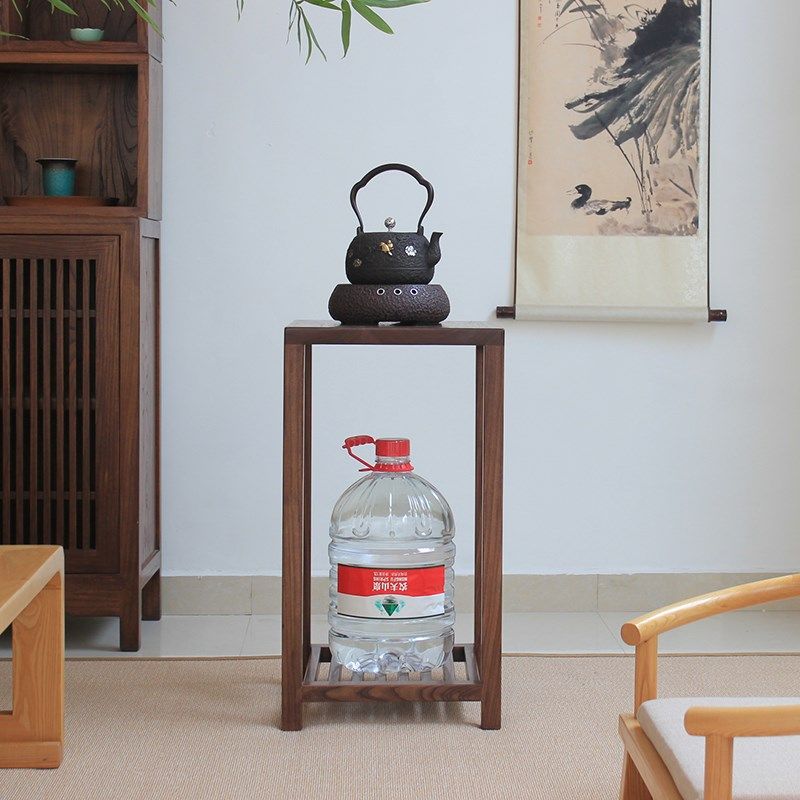 实木茶水架家用客厅沙发边水桶置物架 角几边几简约 茶水柜小桌子