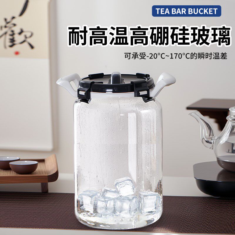 玻璃水桶纯净空桶密封罐家用储水茶台功夫茶纯净水桶大容量储水罐