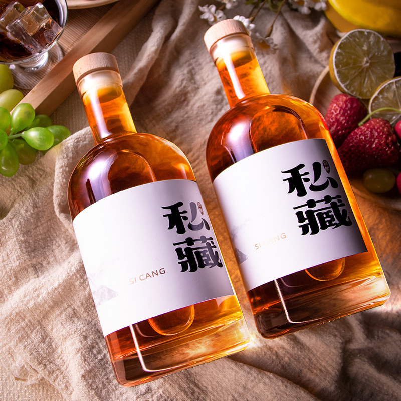 玻璃装果酒白酒洋酒威士忌葡萄红酒瓶子空瓶自酿密封定制储存容器图片