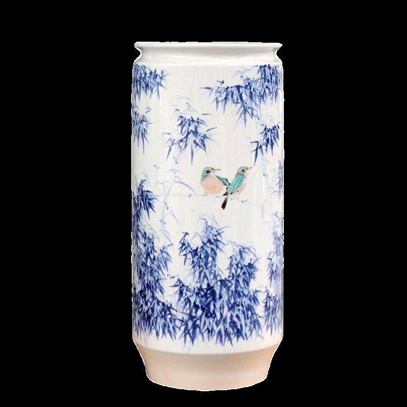 景德镇陶瓷花瓶青花瓷书画筒画轴缸电视柜居家摆件涂玉平大师手绘
