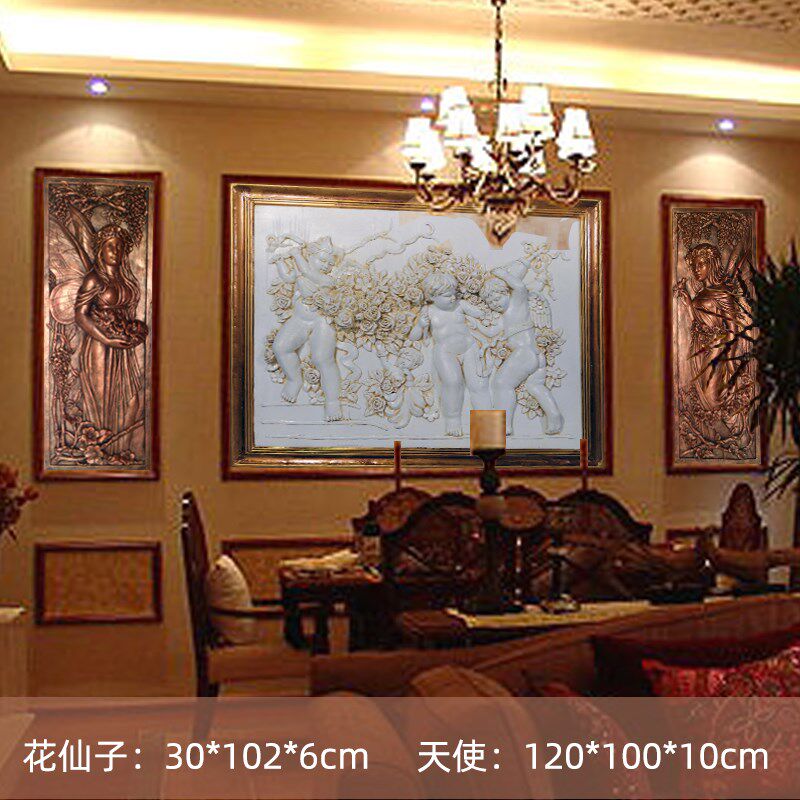 欧式浮雕少女墙饰壁饰背景墙立体挂饰装饰品庭院装饰花园花仙子
