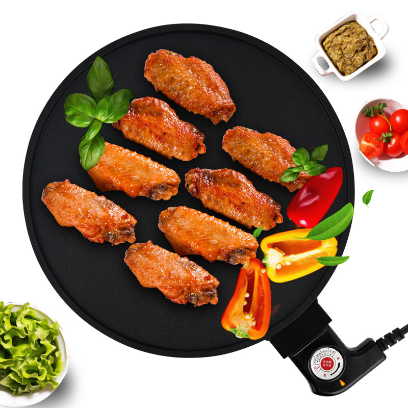 煎饼机电煎锅韩式烤肉机家用小号电烤盘圆形不粘锅鏊子机电烤炉