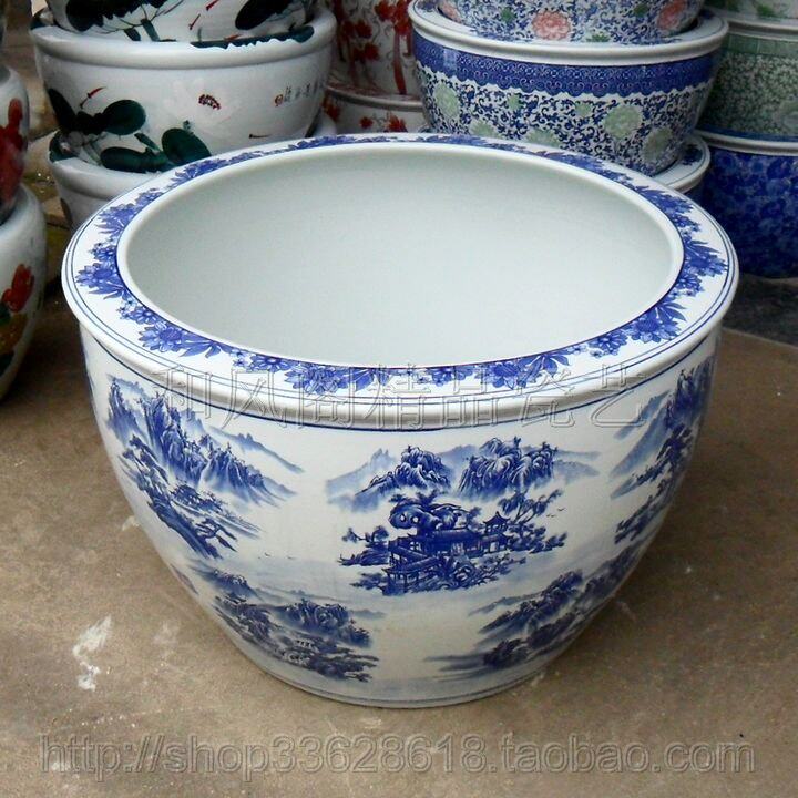 免邮 大码特大号 种树铁树花盆 大型花盆 陶瓷大花盆 72CM