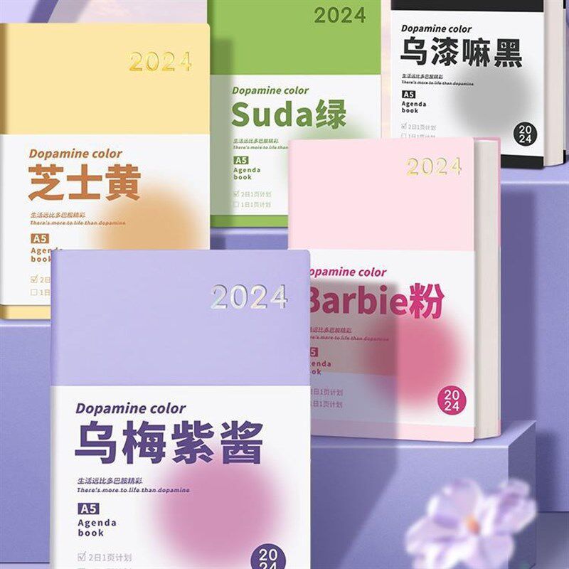 2024年日程本计划表新款定制笔记本子工作日志本日记本日历记事本